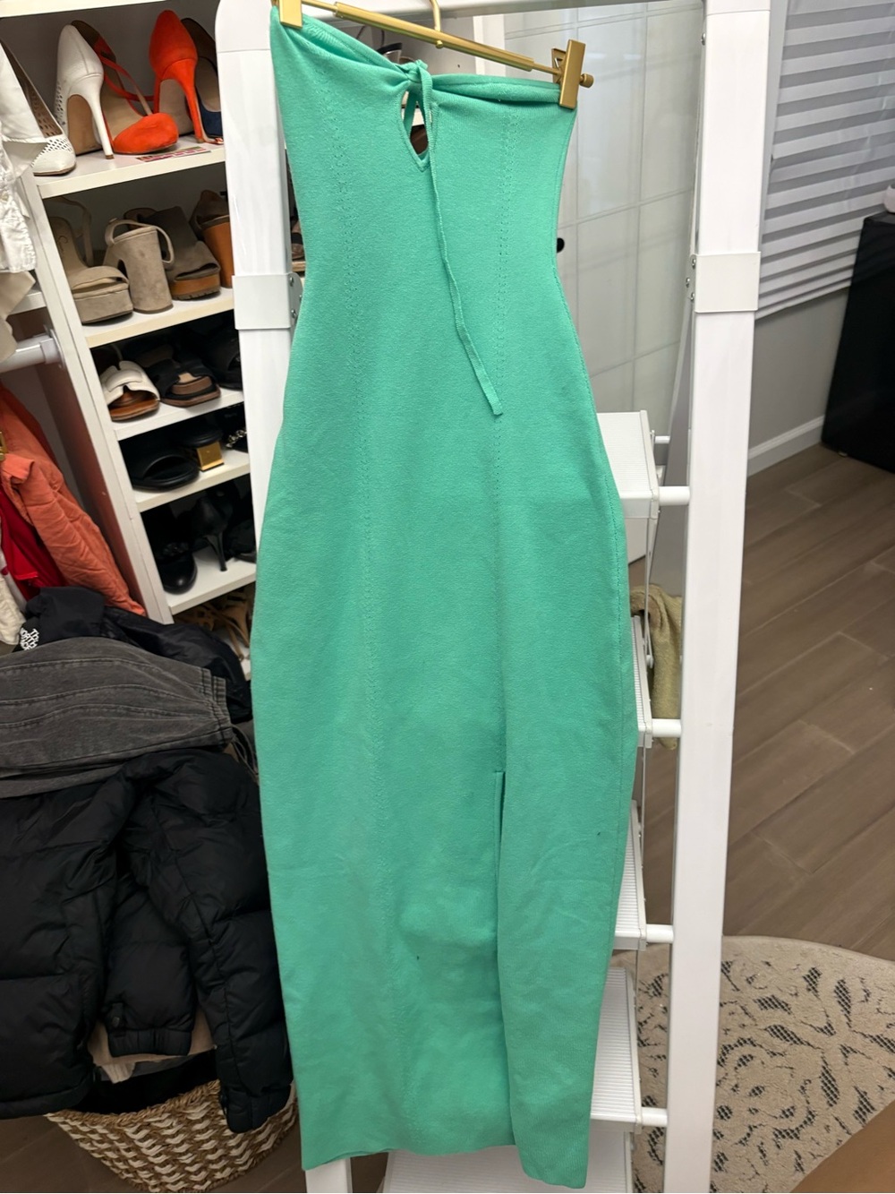 SOLID & STRIPED Mint Green Strapless Maxi Dress